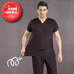 Siyah Yeni Likralı Greys Takım (Özel Kumaş)