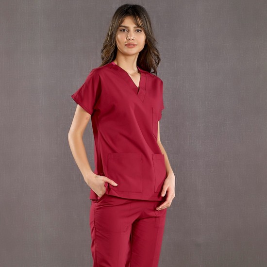 Bordo Yeni Likralı Greys Takım (Özel Kumaş)