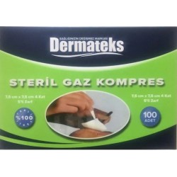 Dermateks 100 lü Spanç Gazlı Bez 7,5*7,5 4katlı